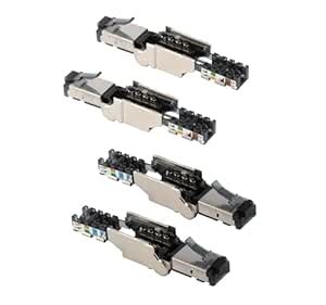 VARICONN Tool Free Shielded RJ45 Connectors Cat6A (4 Pack), STP Metal ...
