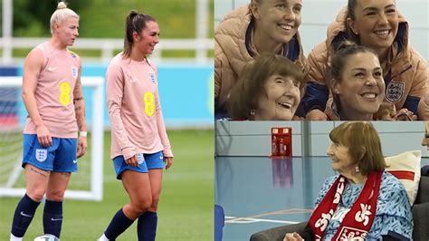 'Jitterbug!' - England squad sit down with 100-year-old fan who went ...