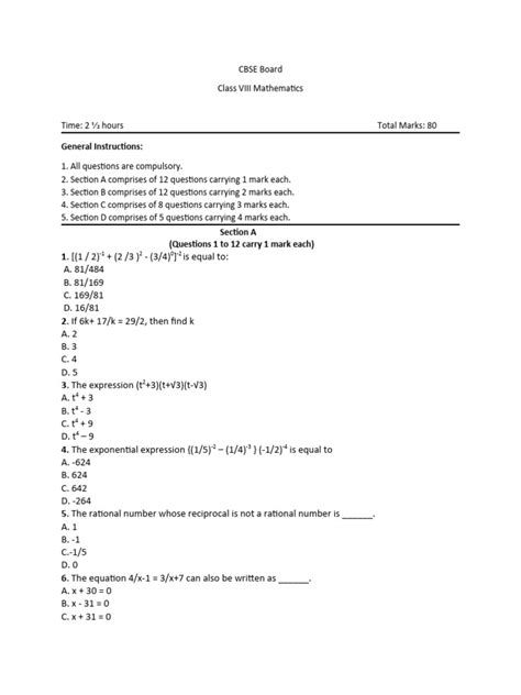 Image result for Math Sample Paper