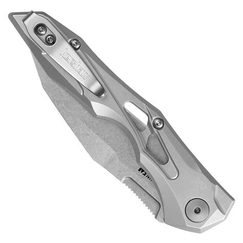 Kershaw Raw Aluminum Launch 13 Auto Knife, Stonewash Wharncliffe | BladeOps