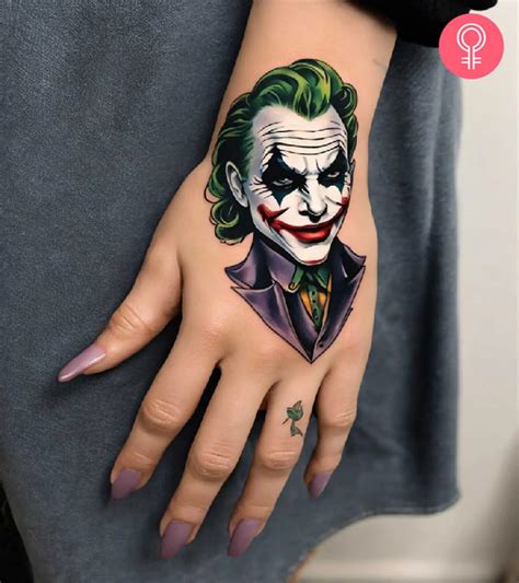 Mouth Tattoo On Hand Joker