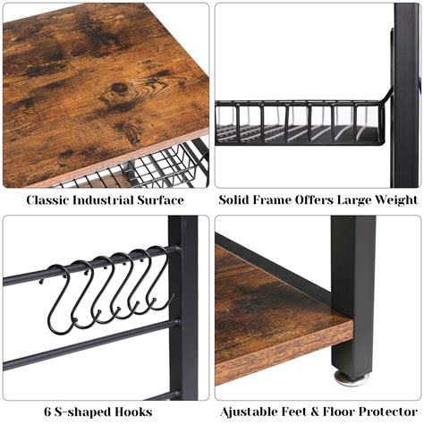 IBUYKE Industrial Kitchen Baker’s Rack, Coffee Bar, Utility Storage ...