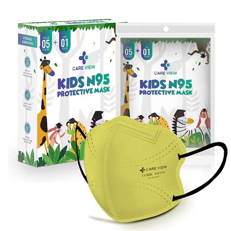 Careview Kids N95 Face Mask (Pack of 5 + 1 Free), YELLOW Color,5 ...