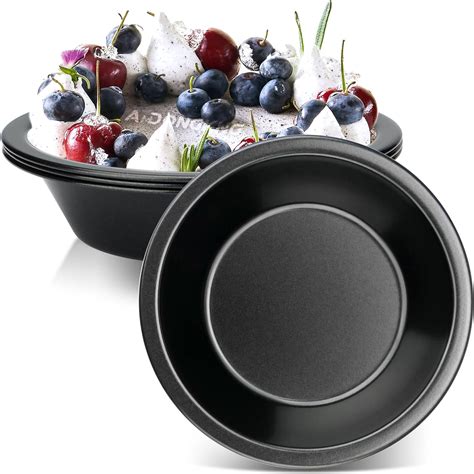 Amazon.com: Gandeer 8 Pieces 4 Inch Small Pie Pan Mini Black Pot Pie ...