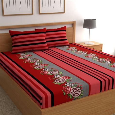 Flipkart SmartBuy 140 TC Microfiber Double Floral Bedsheet - Buy ...