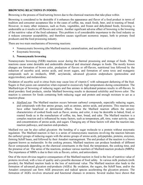 Browning Reactions IN Foods PART 2 - BROWNING REACTIONS IN FOODS ...