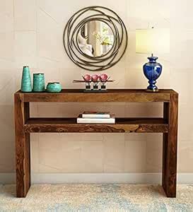 RAJ WOOD ARTS Sheesham Wood Writing Study Table with Open Shelf Storage ...