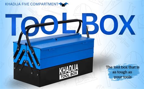 KHADIJA Metal Five Compartment Double Handle Big Storage Professional ...