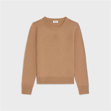 crew neck sweater in heritage cashmere - CAMEL | CELINE