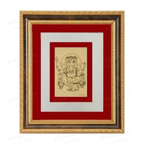 Buy 24K Gold Foil Panchmukhi Ganesha Card Frame Online in India ...