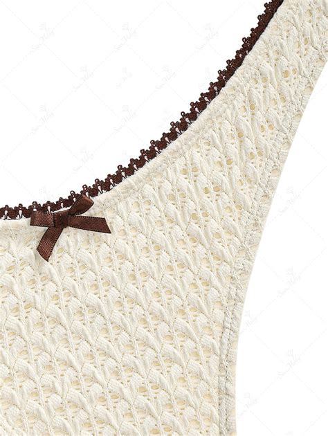 Seamolly Bow Decor Halter Triangle Tie Side Bikini Set