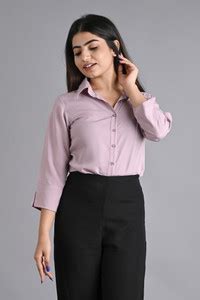 The Trending Company Women Solid Casual Purple Shirt - Buy The Trending ...