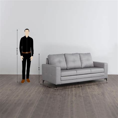 Buy Allen Fabric 3-Seater Sofa - Grey from Home Centre at just INR 39997.0
