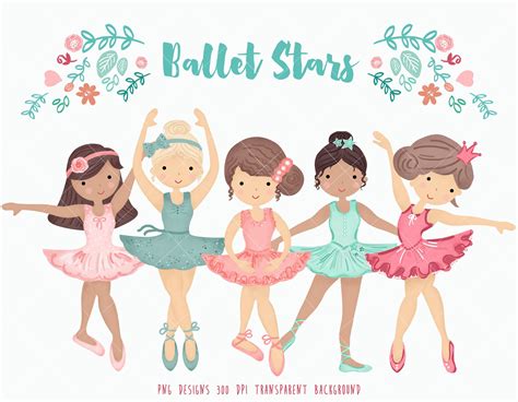 Ballerina Clipart, Little Ballerinas Clip Art, Ballet Graphic, Dancing ...