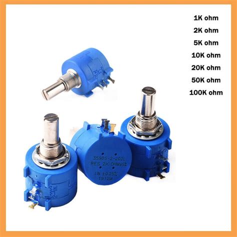 Buy Industrial Grade Multiturn Potentiometer – 1K to 100K Ohm Range