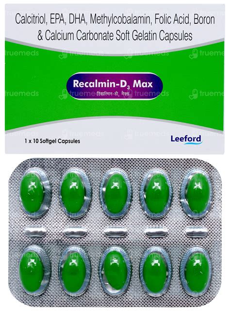 Recalmin D3 Max Sg Capsule 10 - Uses, Side Effects, Dosage, Price ...