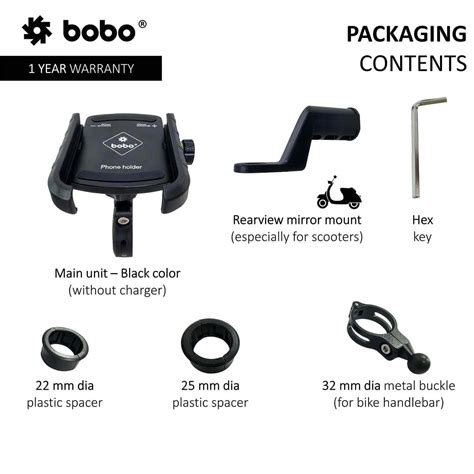 BOBO BM4 Jaw-Grip Bike / Cycle Phone Holder Motorcycle Mobile Mount ...