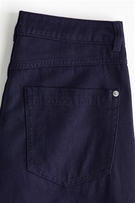 Cotton twill trousers - Navy blue - Ladies | H&M IN