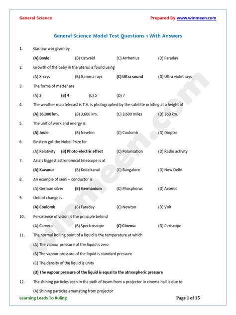 Science Model Question Papers 的图像结果