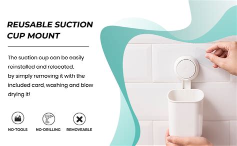 Nyarra Toothbrush Holder for Bathroom, Easy One Push Wall Mount with ...