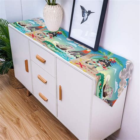 Buy Burlap Table Runner Tablecloths Cartoon Pirate Parrot Erupting ...