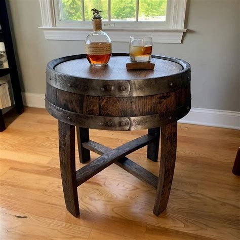 Woodartdeal Handcrafted Oak Whiskey Barrel End Table