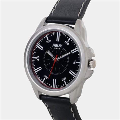 Helix Men Quartz Black Dial Analog Leather Watch TW032HG01 – Just In Time