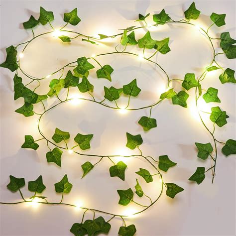 Amazon.com: KASZOO 2 Pack 6.56 Ft Vines with Fairy Lights Battery ...