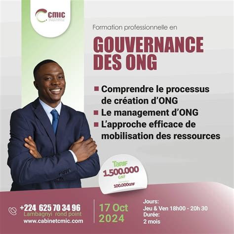 FORMATIONS EN GOUVERNANCE DES ONG, ??????? ????, Conakry, 17 October ...