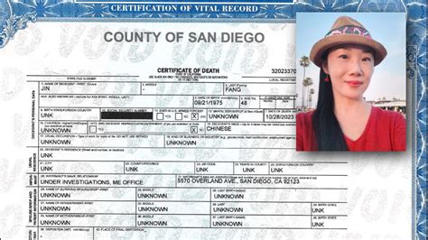 Death certificate reveals location of Fang Jin's body | cbs8.com