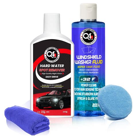 Q4 EVER Auto Care Glass Polish Hard Water Spot Remover 100Gms + Foam ...