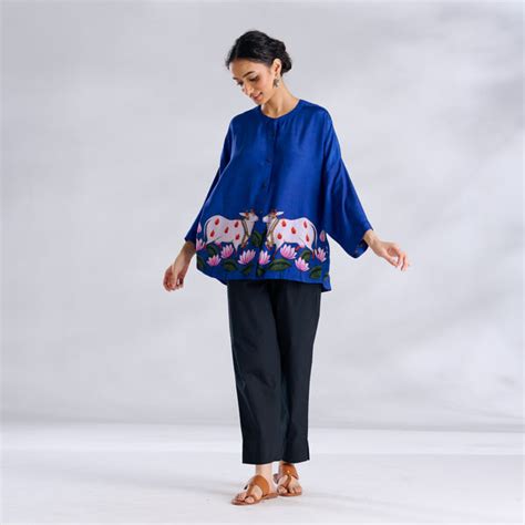 Buy Surbhi Shantoon Shirt - Royal Blue | Rustorange