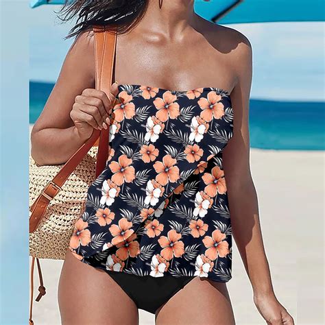 Zynviq Tummy Control Womens Swimsuit Top Off The Shoulder Strapless ...