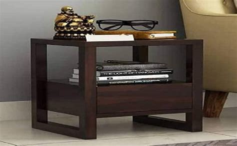 BAJOUM - Solid Sheesham Bedside Table | Wooden Bed Side Tables with ...