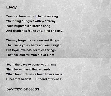 18 elegy example in poetry