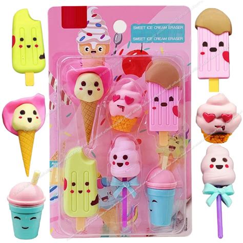 FunBlast Ice-Cream Theme Eraser Set for Kids - 6 Pcs Return Gift ...