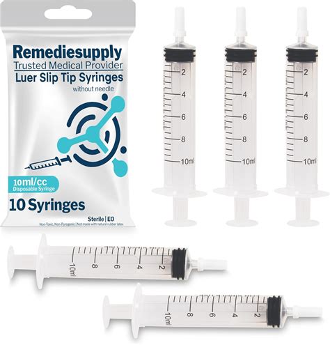 Amazon.com: 10 PCs 10 ml Syringes for Liquid with Caps - Individually ...