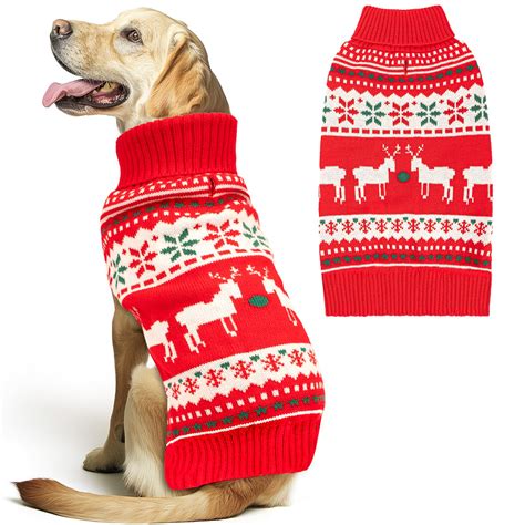 Amazon.com : KYEESE Christmas Dog Sweaters for Medium Dogs Snowflake ...