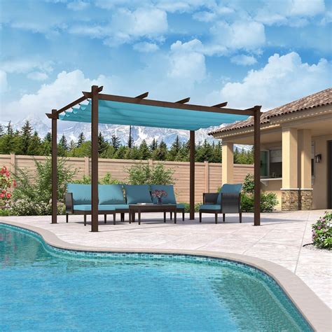 PURPLE LEAF Pergola 10' X 13' Outdoor Pergola Metal Pavilion Pergola ...