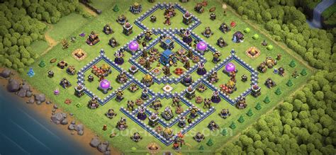 Trophy (Defense) Base TH12 with Link, Hybrid - Clash of Clans - Town ...