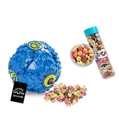 Buy BLACK DOG Multi-Purpose Treat Dispensing Squeak Ball Dog Toy with ...