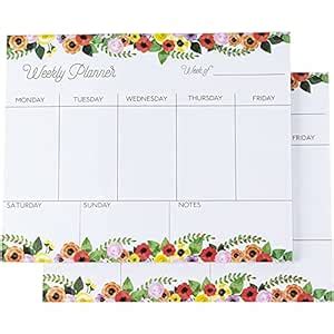 Weekly Planner - Pack of 2 Weekly Planner Pads, Perfect for to Do Lists ...