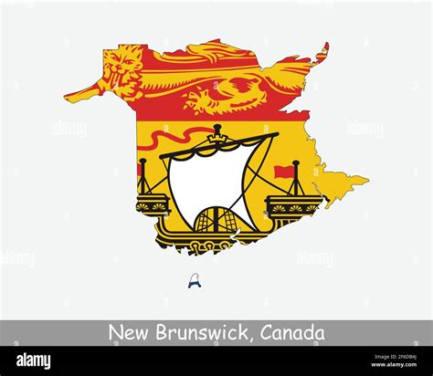 New Brunswick Map Flag. Map of New Brunswick flag isolated on white ...