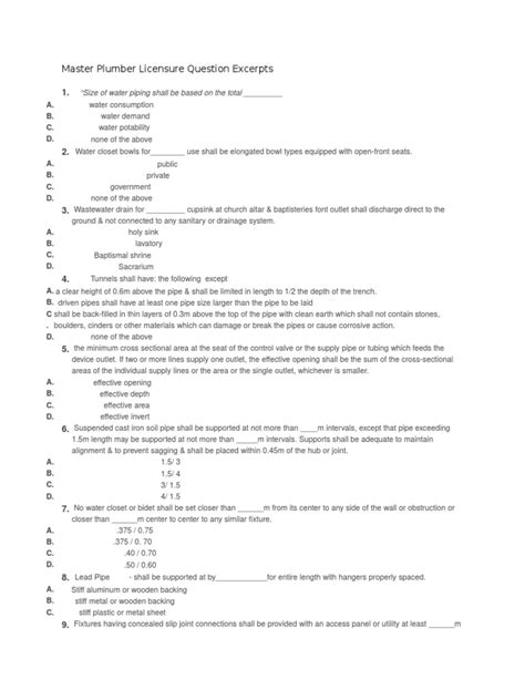 Plumber Test Questions 的图像结果