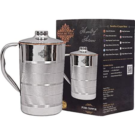 Buy Legacy Copper & Stainless Jug with Lid Handmade Copper Steel Water ...