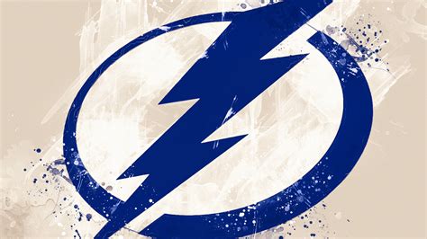 Emblem Logo NHL Tampa Bay Lightning In White Paint Background ...