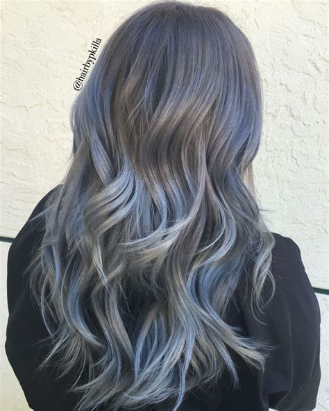 Blue & grey hair | Hair color remover, Hair color blue, Blue hair