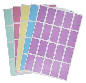 Royal Green Pastel Stickers Rectangular Color Coding Labels in 5 Pastel ...