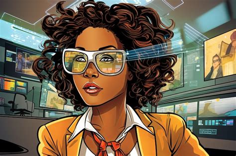Mulher de desenho animado com óculos | imagem gerada com IA