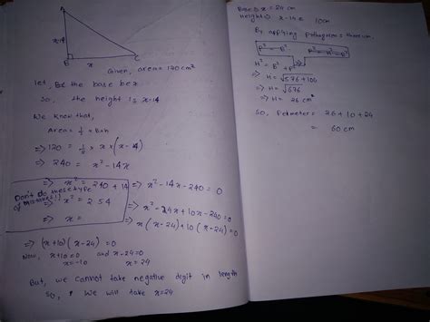 [Answered] the difference between the side at right angle in a right ...